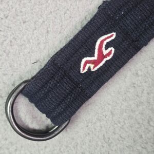 Hollister Web Belt Navy 36 D Ring Woven Canvas Adjustable Casual Y2K